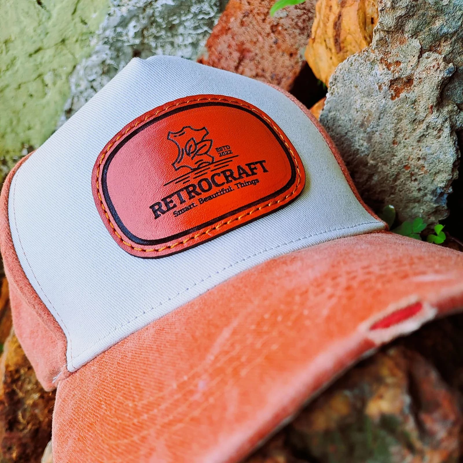 Leather patch cap made by RetroCraft